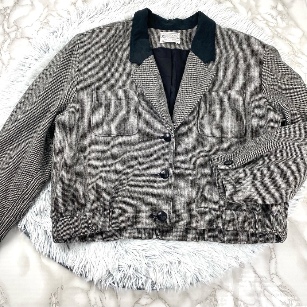 Vintage Pendleton Cropped Wool Bomber Jacket Euc - image 1